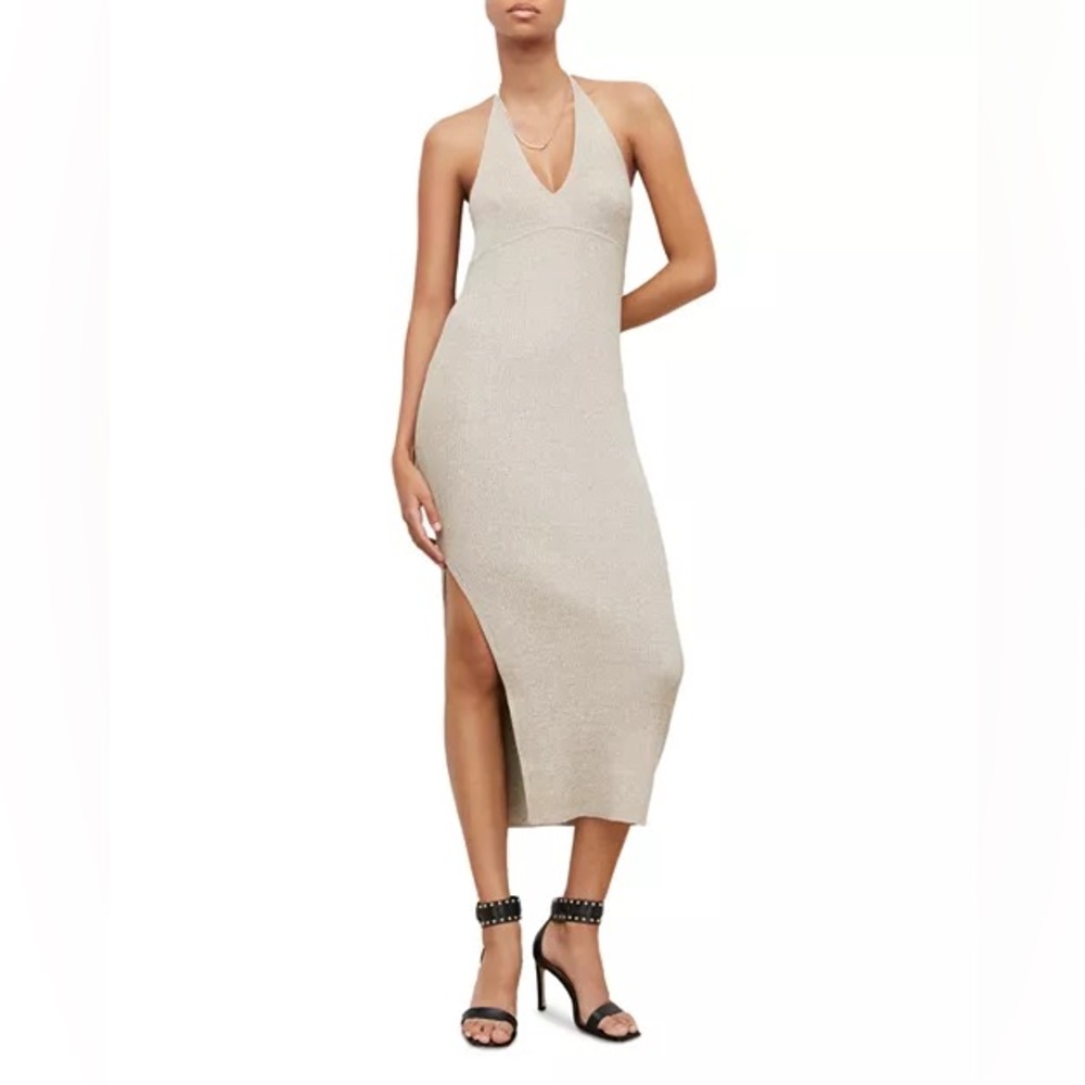 AllSaints Lexi Halter Neck Midi Sweater Dress